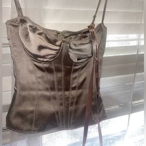 House of CB Chantal Satin Corset Crop Top